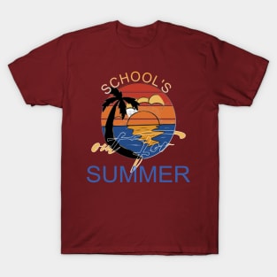 cute retro last day of school school's out for summer teacher T-Shirt